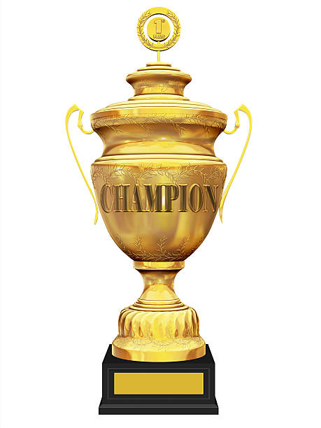 istock champion golden trophy on white background 488266391