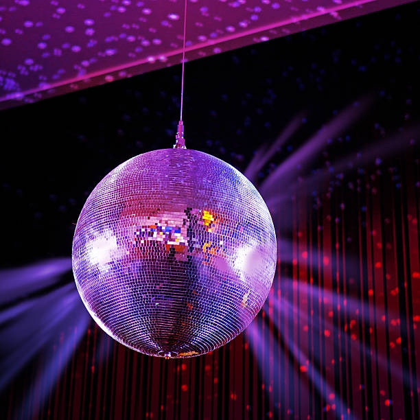 Party lights disco ball stock photo