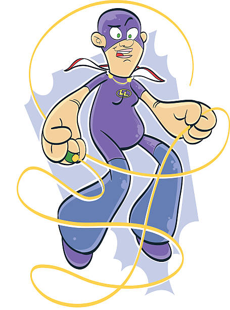 Lasso Lady Superheroine vector art illustration