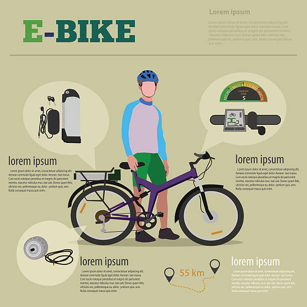 illustrazioni stock, clip art, cartoni animati e icone di tendenza di ð  ðµñ  ñ ð °  ñ  - bicicletta elettrica
