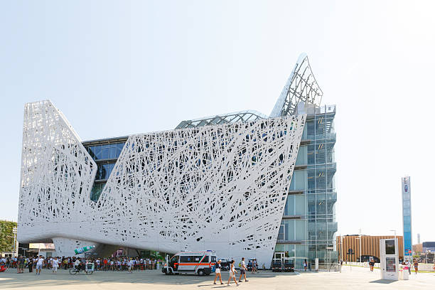 Milan, Italy, 12 August 2015: Detail of the Italy pavilion at the exhibition Expo 2015 Italy.
