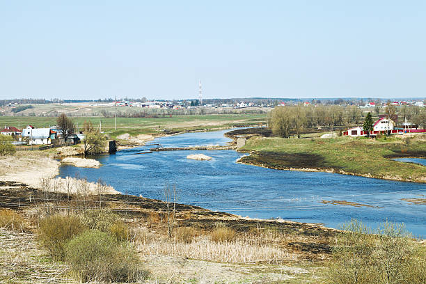 istock spring country landscape with Moskva River 488275631