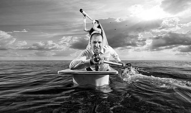 istock Bride and groom on their honeymoon. Cruise. 488276998