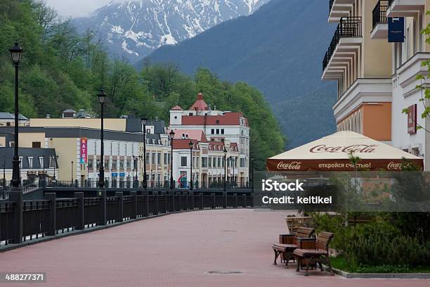 Sochi Krasnaya Polyana In Spring Stock Photo - Download Image Now - Cafe, Embankment, Empty