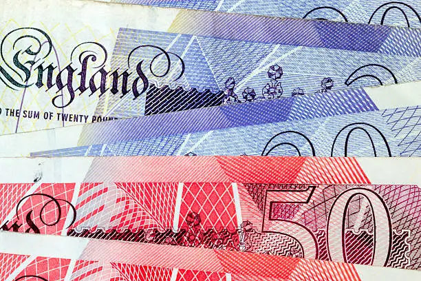 Photo of Macro Close Up of British Pound Notes