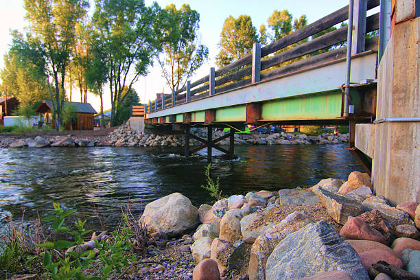 Steamboat Springs, Colorado Campground Bridge Steamboat Springs, Colorado Campground Bridge  steamboat springs photos stock pictures, royalty-free photos & images