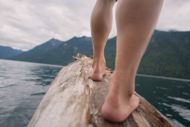 istock Relax enjoy nature barefoot walk courage 488279202