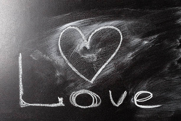 istock Love heart drawing on a school chalkboard 488279535