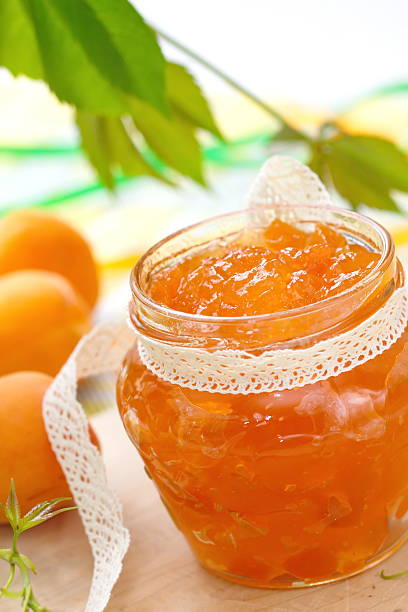 istock Apricot jam and Fresh apricots 488279610
