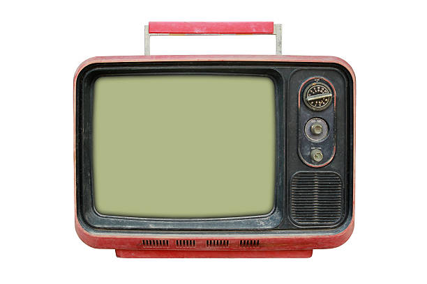istock Vintage TV on the isolated white 488280343