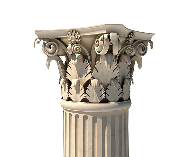 istock Corinthian column capital isolated on white 488280463