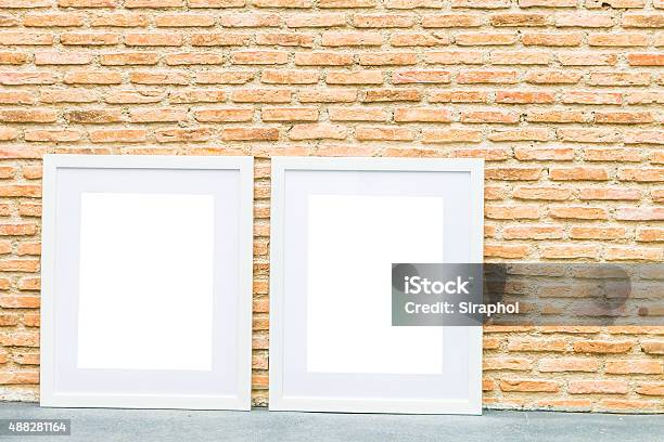 Blank Photo Frame On Wall Stock Photo - Download Image Now - 2015, Billboard Posting, Blank