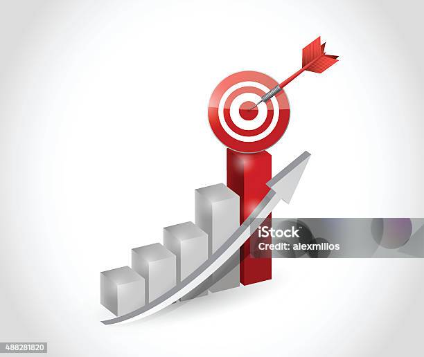 Business Graph With A Target And Dart Illustration Design Stock ...