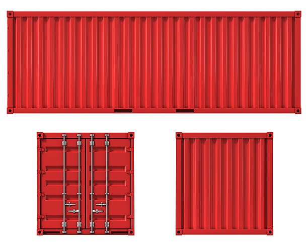 container vorderseite und der rückseite - container stock-fotos und bilder