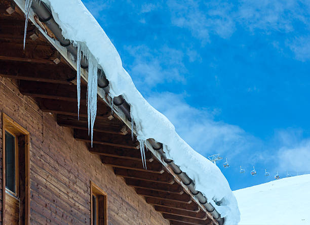 istock Wooden house in winter mountain. 488283938