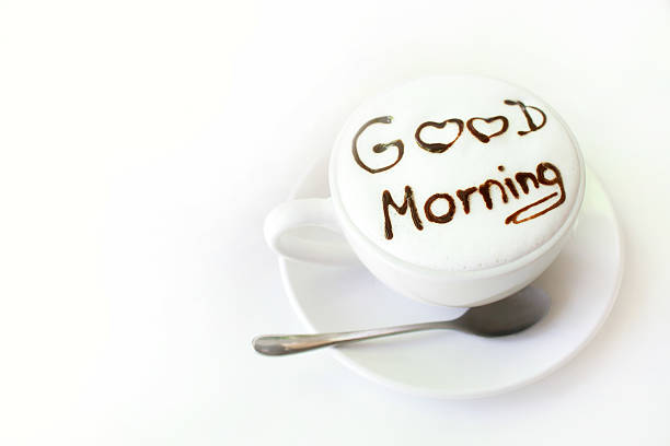 Good morning on the coffee cup.