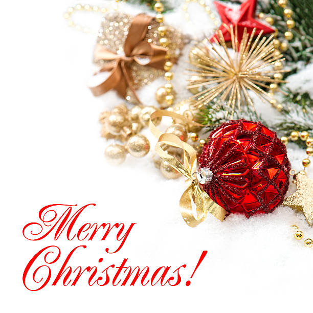 istock christmas decoration with red baubles on white 488300145