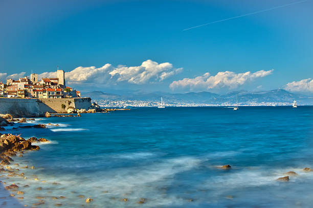 Antibes Citadel and mediterranean coast, French Riviera stock photo