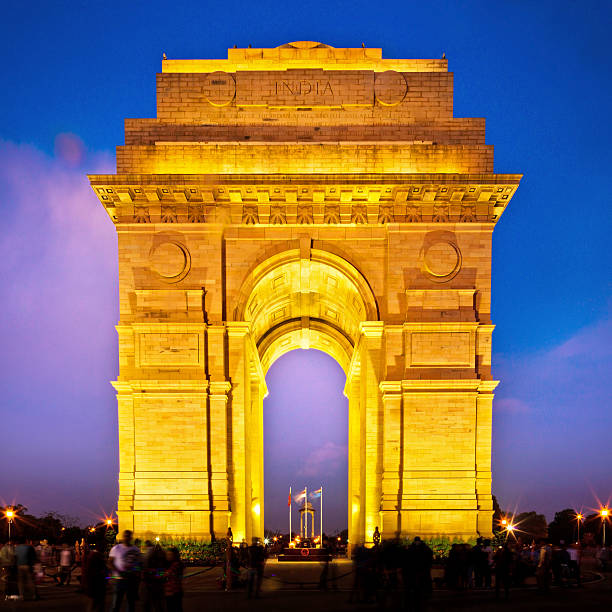 istock India Gate in New Dehli at dusk 488301577