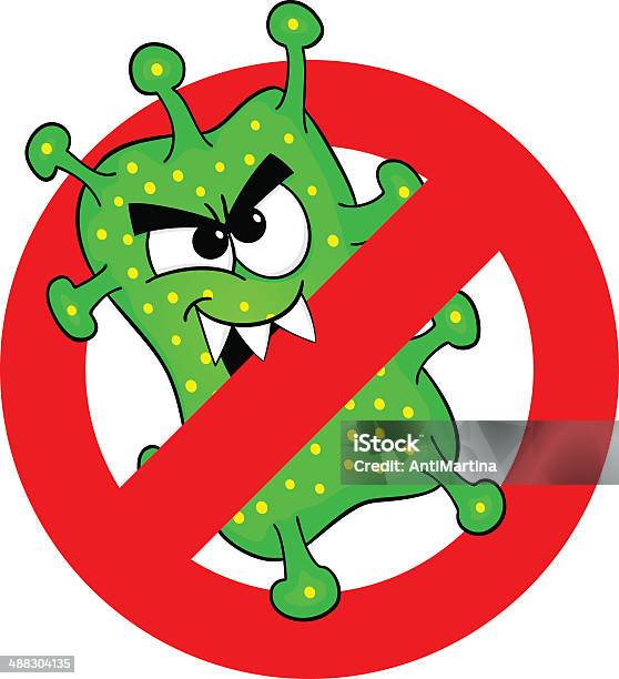 바이러스 허용되지 않습니다 금지됨에 대한 스톡 벡터 아트 및 기타 이미지 - 금지됨, 상징, 악마