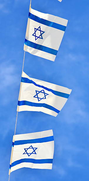 istock Israel Flag chain on Independence Day 488305749