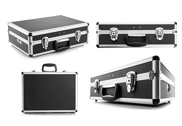 istock Metal briefcase isolated on white background 488305891