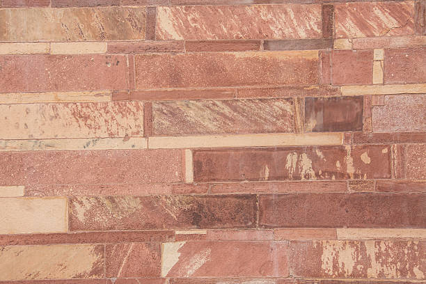 istock Wall of red flagstone 488306985