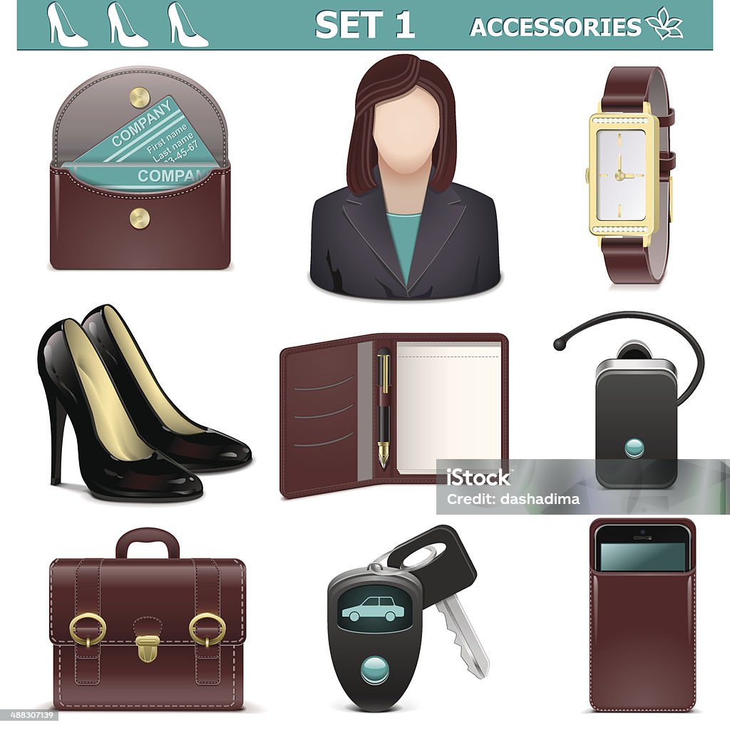 Vector accessoires féminins Set 1 - clipart vectoriel de Accessoire libre de droits