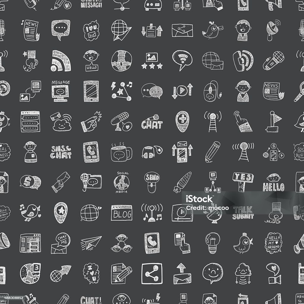 Communication Pattern Background Doodle Communication Seamless Pattern Background Stock Illustration ...