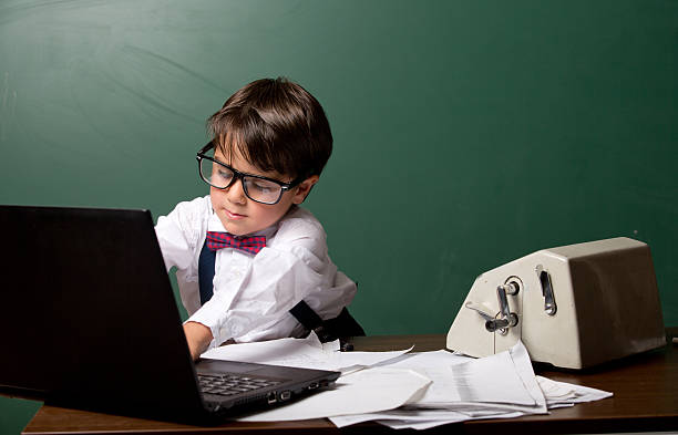 istock Cute business man child 488309160