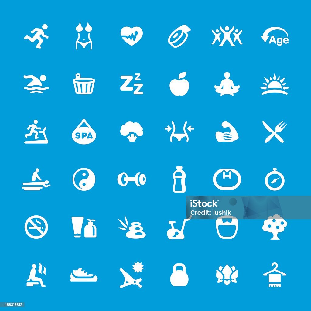 Healthy Lifestyle vector icons set Healthy Lifestyle related icons - set #10 Icon Set stock vector