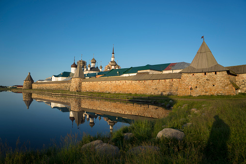 The monastery on Solovetsky Islands. White Sea. Russian North. Summer morning