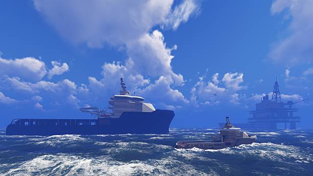 istock Oil rig at sea 488317874