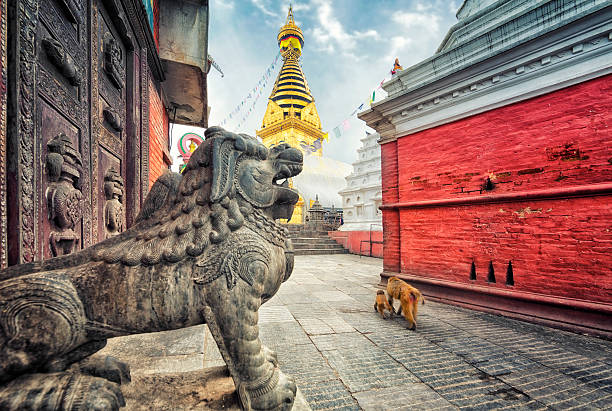 Swayambhunath Stupa, Kathmandu, Nepal stock photo