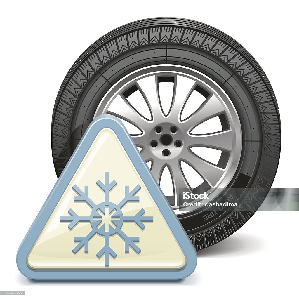 Vettoriale di ruota con fiocco di neve - arte vettoriale royalty-free di Accessorio personale