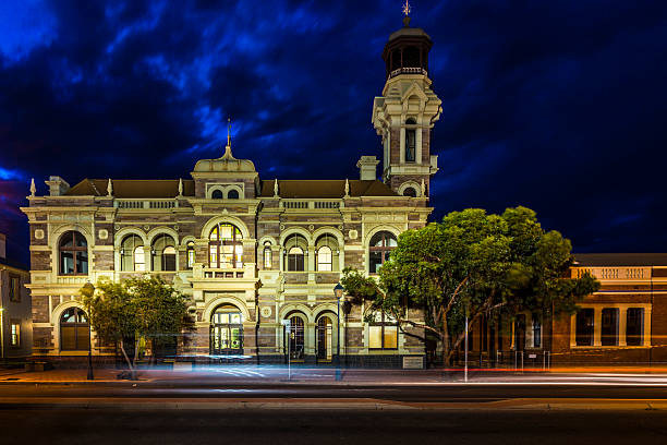 istock Broken Hill Town Hall, Historic Facade. Evening Illlumination. 488326679