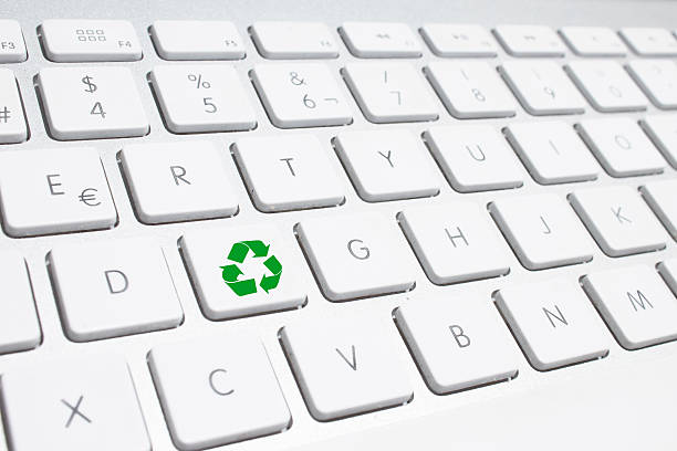 istock ECO keyboard, Green recycling concept 488326873