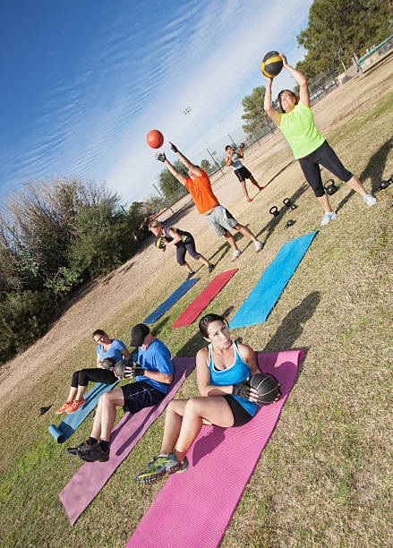 istock Diverse Boot Camp Fitness Class 488327315