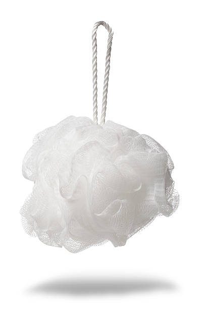 plastic bath puff plastic bath puff isolated on white loofah photos stock pictures, royalty-free photos & images