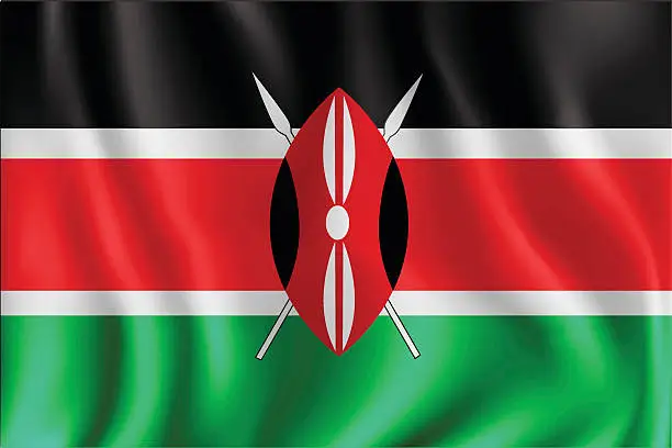 Vector illustration of Kenya Flag