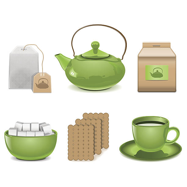vektor-tee symbole - tea cup tea green tea chinese tea stock-grafiken, -clipart, -cartoons und -symbole