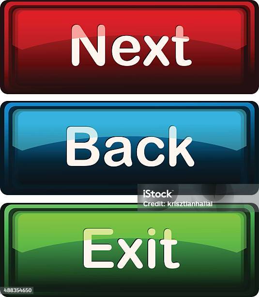 Next Back And Exit Application Buttons Stock Illustration - Download ...