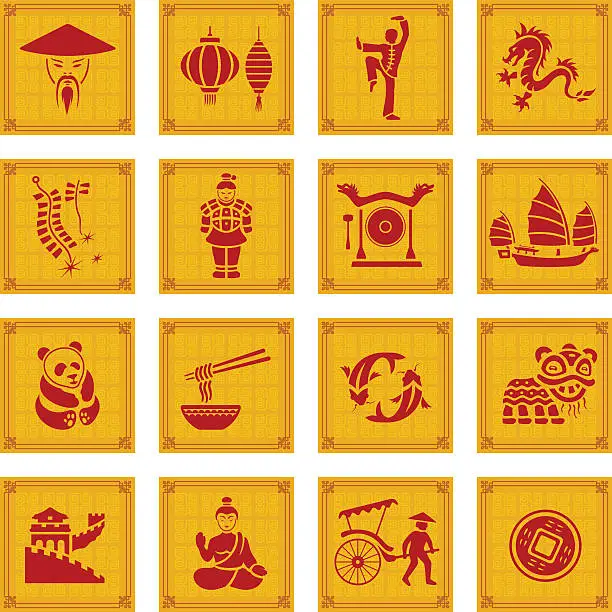 Vector illustration of Chinese Icon Set