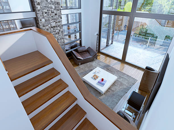 istock Top view to contemporary living room 488355996