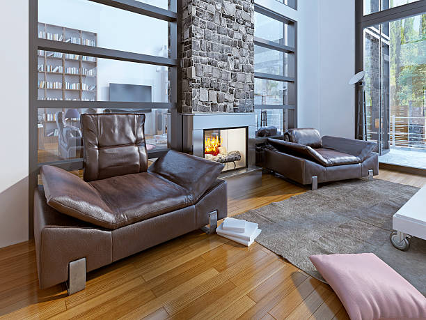 istock Warm sitting area in modern house 488356244