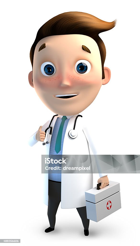 Foto de Médico Com Um Médico De Personagem De Desenho 3d Bolsa e