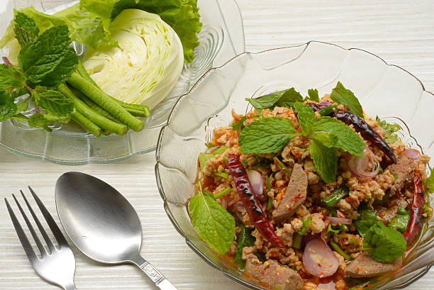 istock Thai Spicy minced meat salad 488356678