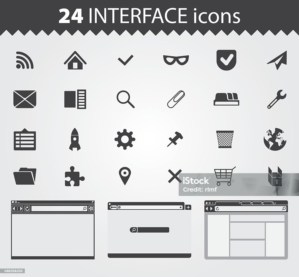 Simple Web Icons Web Ui Stock Illustration - Download Image Now - 2015 ...