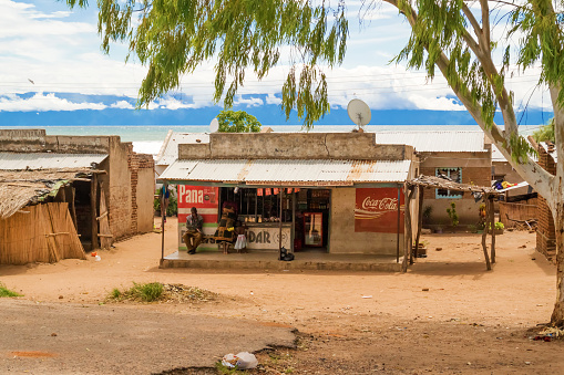 Ngara, Malawi - March 23, 2015: Daily life in a small village of Ngara in Malawi. The village is located at the lake Malawi.
