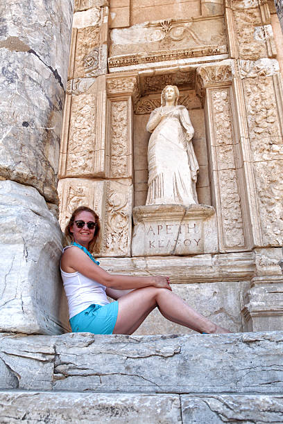 library of celsus в эфес в турции - ephesus greek culture temple greece стоковые фото и изображения